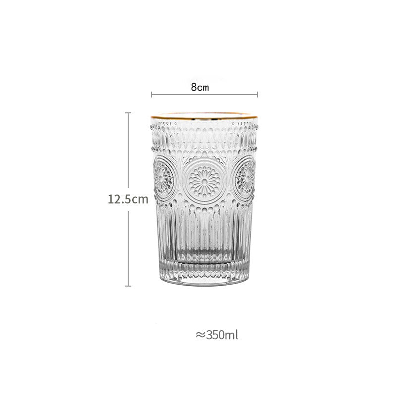SHOND™ Gold-Rimmed Sunflower Glass – tall Style