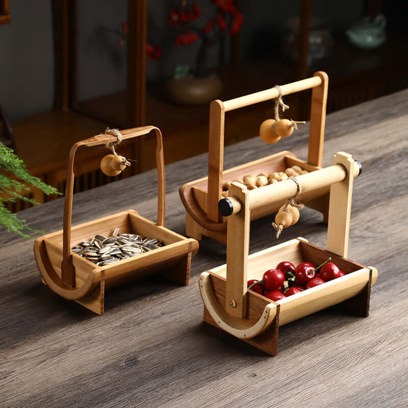 Vintage Bamboo Fruit & Snack Baskets – Handmade Chinese Artisan Style | ShonD