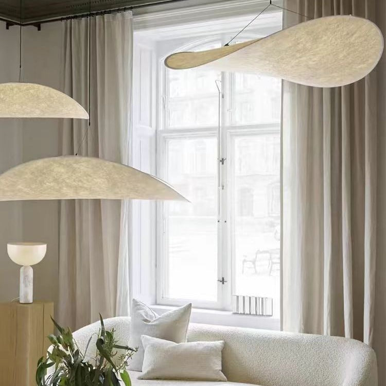 SHOND™ Silk Cloud Chandelier floating in modern minimalist room