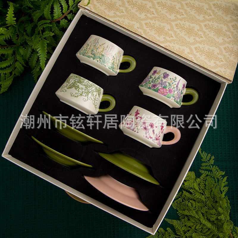 Garden Series Cup, Saucer, and Pot Set