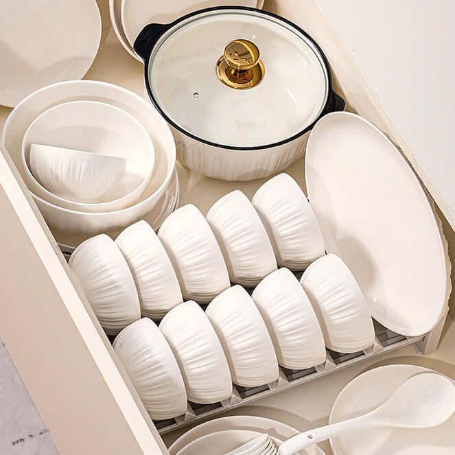 ShonD™ Jingdezhen Pure White Ceramic Tableware – Minimalist Luxury Dish & Bowl Collection