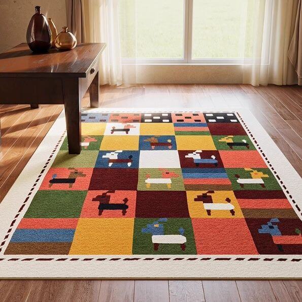 Soft imitation cashmere rug with boho decor
