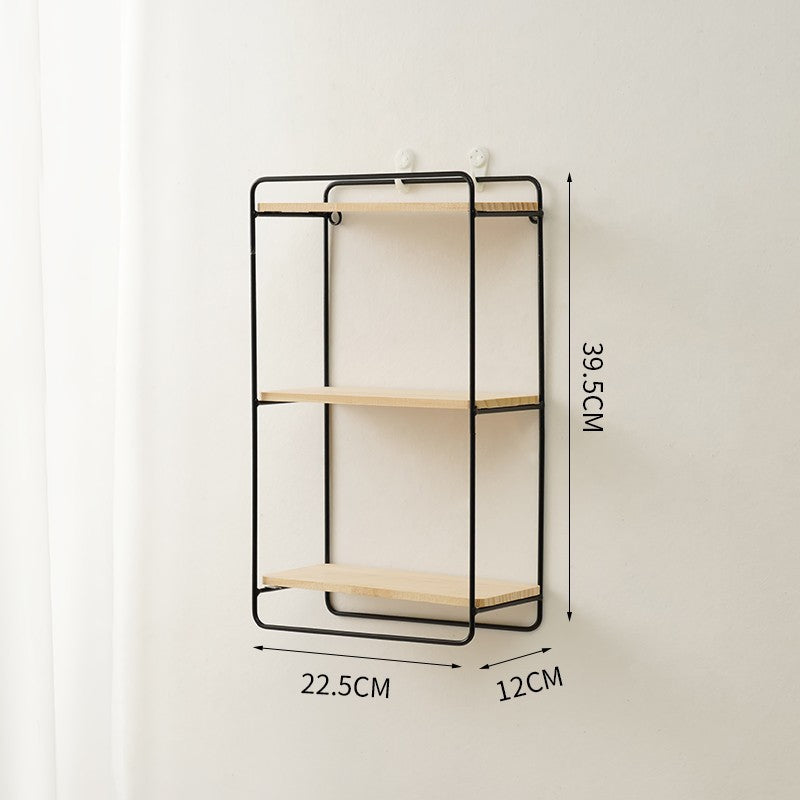 ShonD™ Nordic Wrought Iron Wall Shelf – Geometric Floating Storage | Minimalist Wall Decor for Bedroom & Living Room