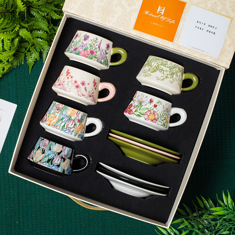 Garden Series Cup, Saucer, and Pot Set