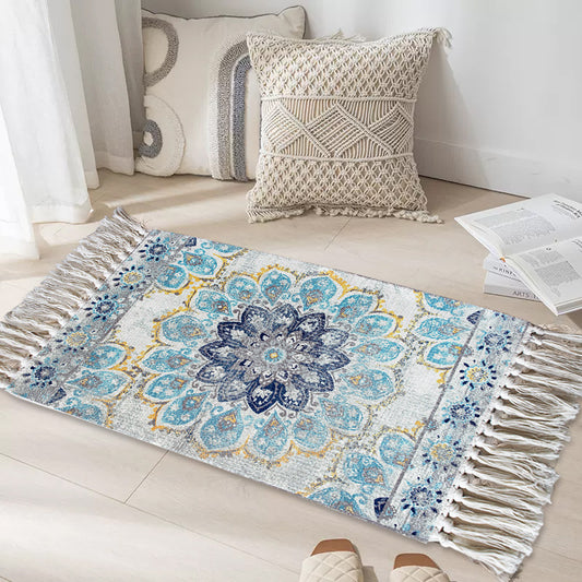 Vintage Persian-style area rug with soft-woven texture
