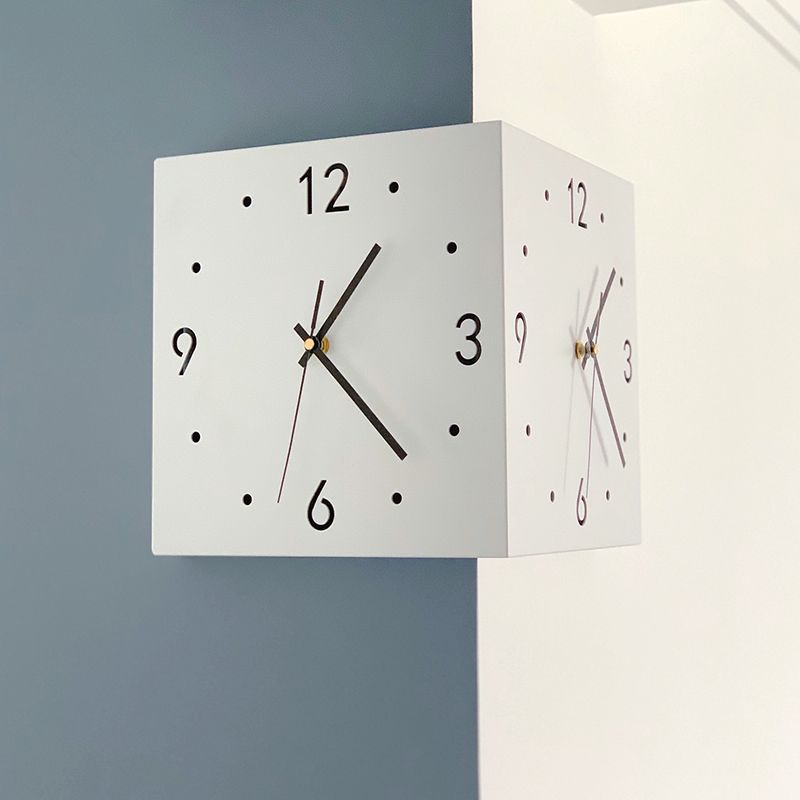 Double-sided minimalist wall clock by SHOND in Arctic White
