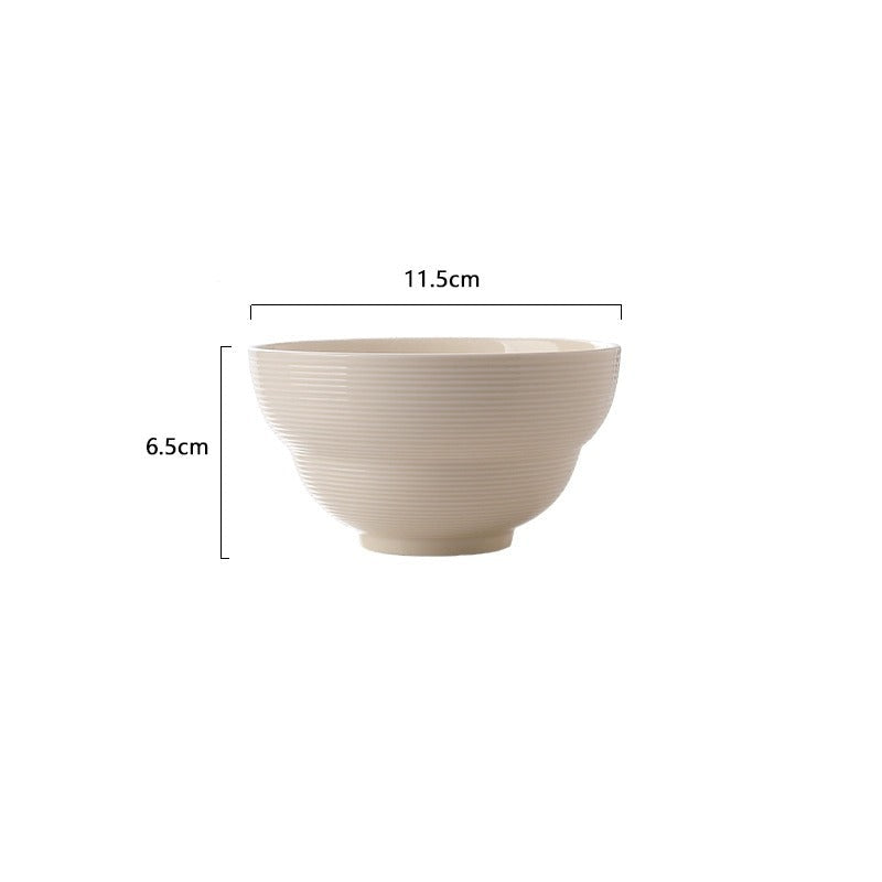 SHOND Milky White Brushed Ceramic Tableware Set – Minimalist Nordic Plates, Bowls & Spoons