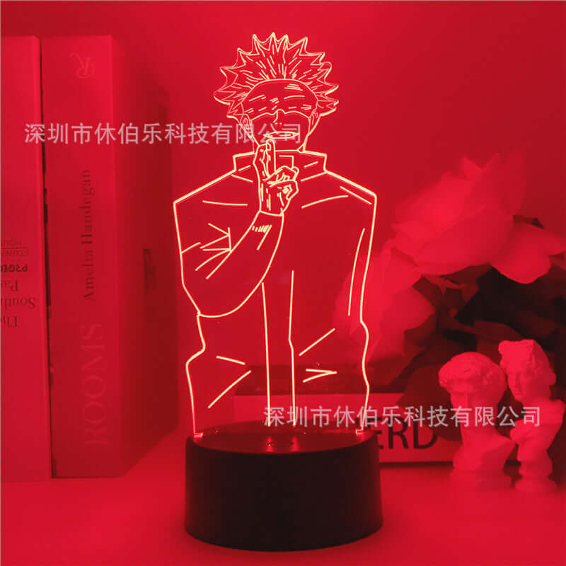 Gojo Satoru 3D LED Night Light - Crossed Fingers Design - Anime Mood Lamp