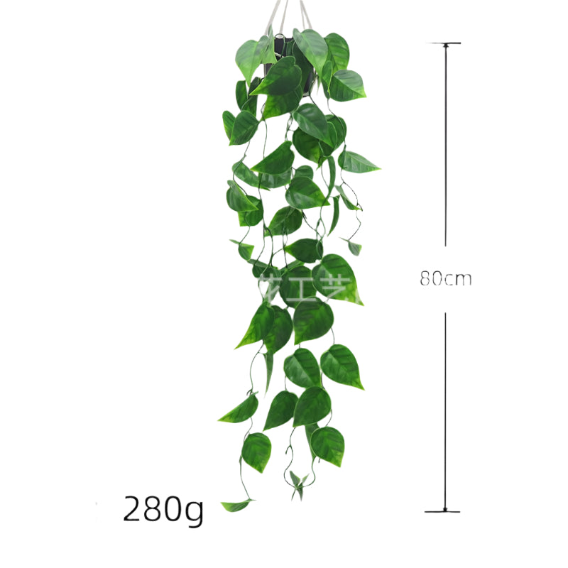 SHOND™ Lush Hanging Potted Plants | Realistic Artificial Vines – Pothos, Turtle Back & Grape Leaf