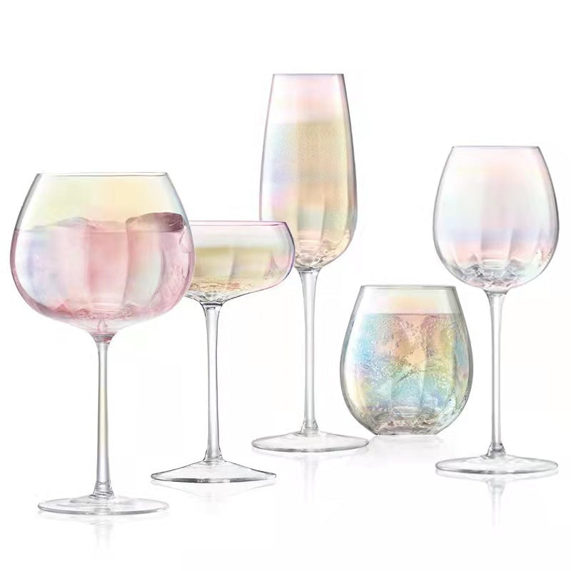 Factory wholesale shell pearl rainbow dazzling dream net red glass jug wine decanter red wine glass elegant