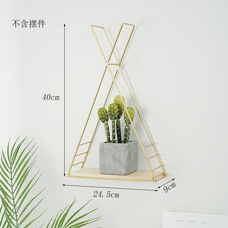 ShonD™ Nordic Wrought Iron Wall Shelf – Geometric Floating Storage | Minimalist Wall Decor for Bedroom & Living Room