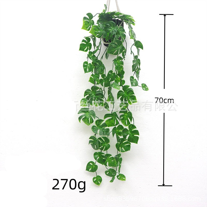 SHOND™ Lush Hanging Potted Plants | Realistic Artificial Vines – Pothos, Turtle Back & Grape Leaf