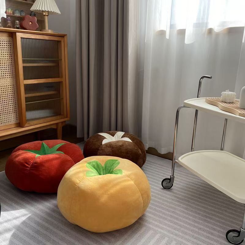 All three cushions on modern grey sofa
