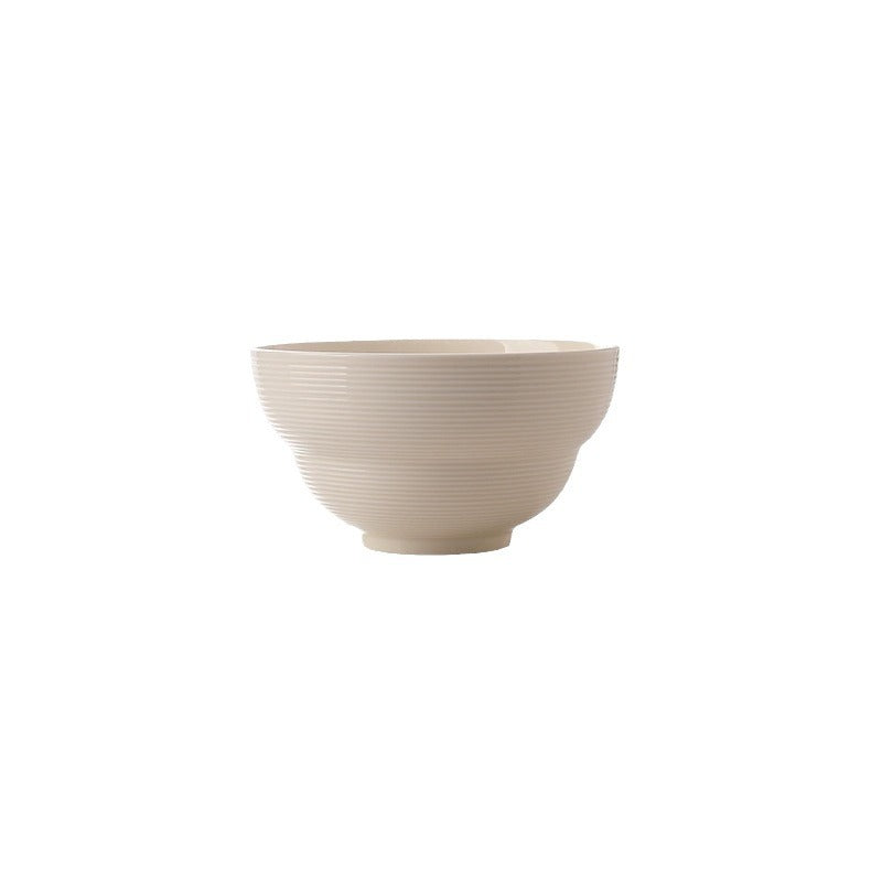 SHOND Milky White Brushed Ceramic Tableware Set – Minimalist Nordic Plates, Bowls & Spoons
