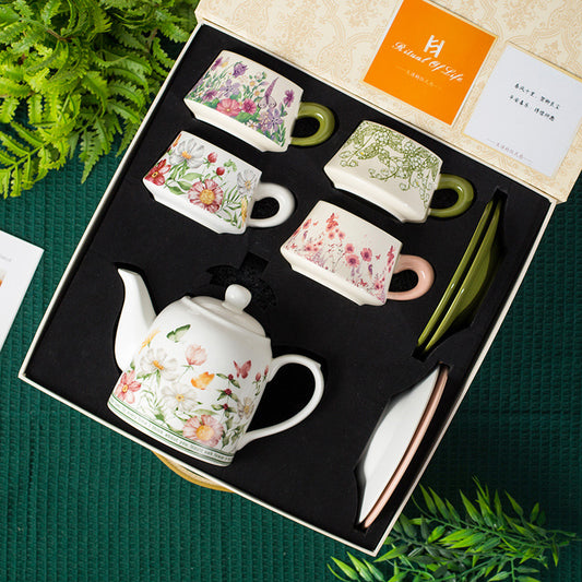 Garden Series Cup, Saucer, and Pot Set