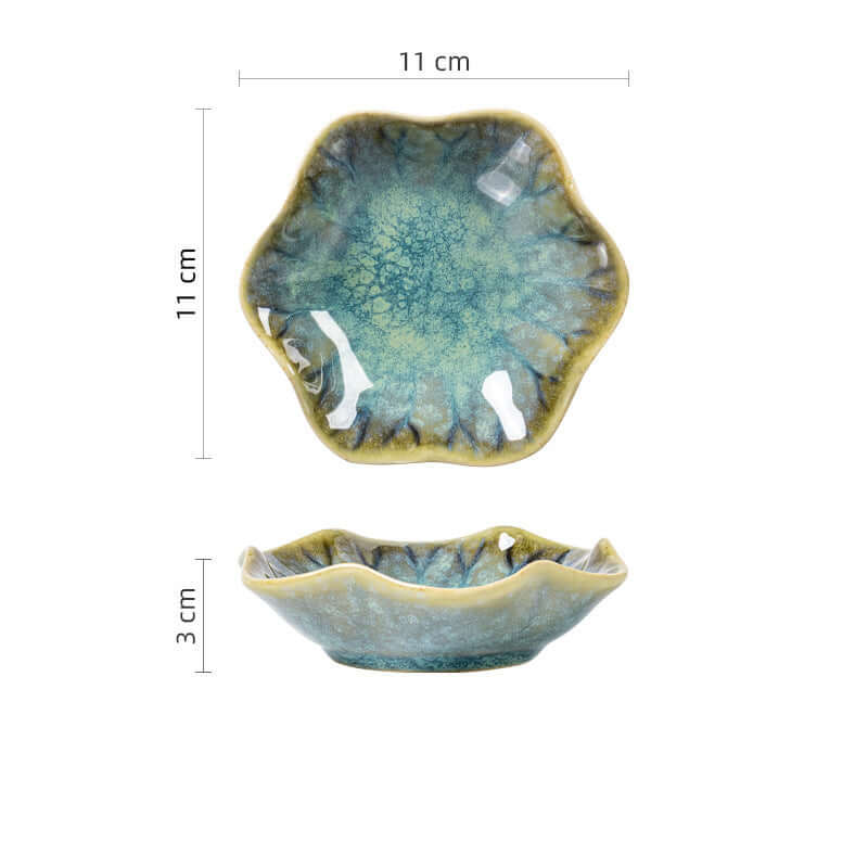 Jade Green Lotus Ceramic Dish – Sauce and Snack Plate