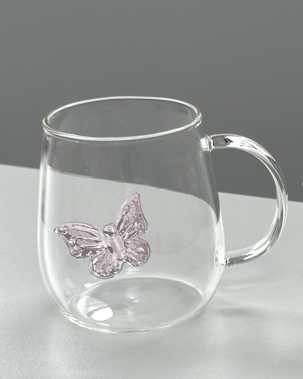 SHOND™ butterfly glass teapot minimalist transparent style
