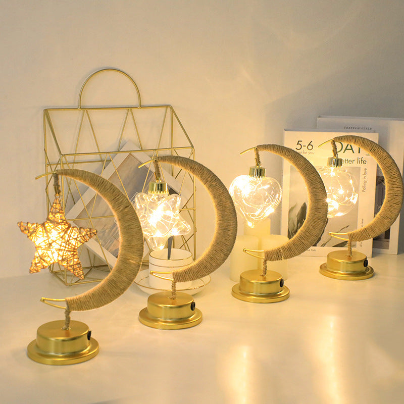 SHOND™ Lunar Glow Star Rope Light with hemp wrap & warm LED glow

