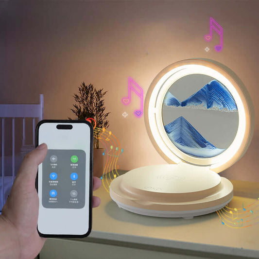 Folding Quicksand Ambient Lamp – Smart LED Light with Bluetooth Speaker & Wireless Charging | ShonD