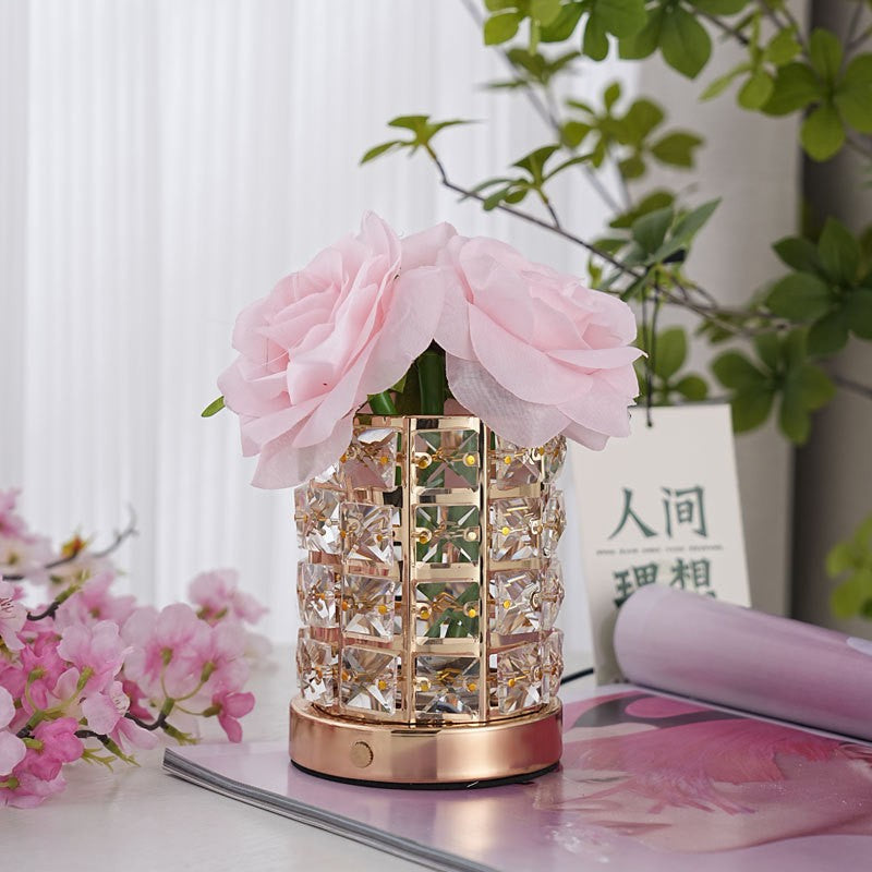Gift-ready rose night light with touch sensor