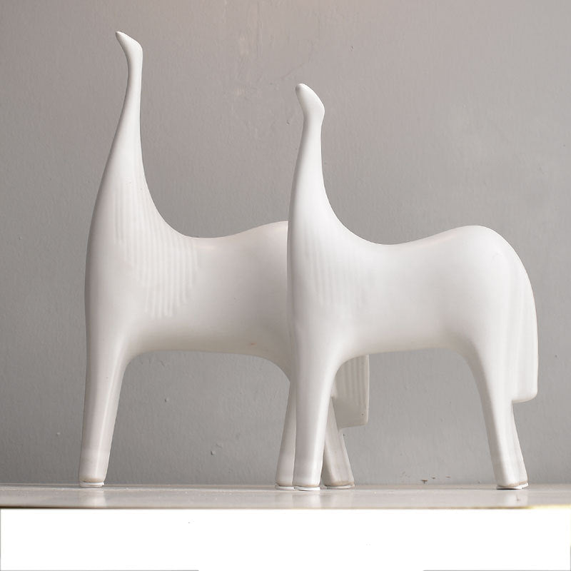 SHOND™ Nordic Ceramic Couple Sculptures | Abstract Black & White Minimalist Decor Setimalist Ceramic Couple Sculptures – Abstract Black & White Modern Home Decor Set
