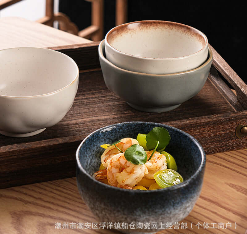 ShonD™ Japanese Artisan Rice Bowls – Handcrafted Ceramic Tableware in Minimalist Wabi-Sabi Styles