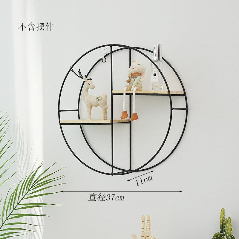 ShonD™ Nordic Wrought Iron Wall Shelf – Geometric Floating Storage | Minimalist Wall Decor for Bedroom & Living Room