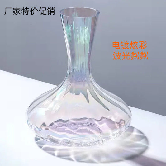 Factory wholesale shell pearl rainbow dazzling dream net red glass jug wine decanter red wine glass elegant