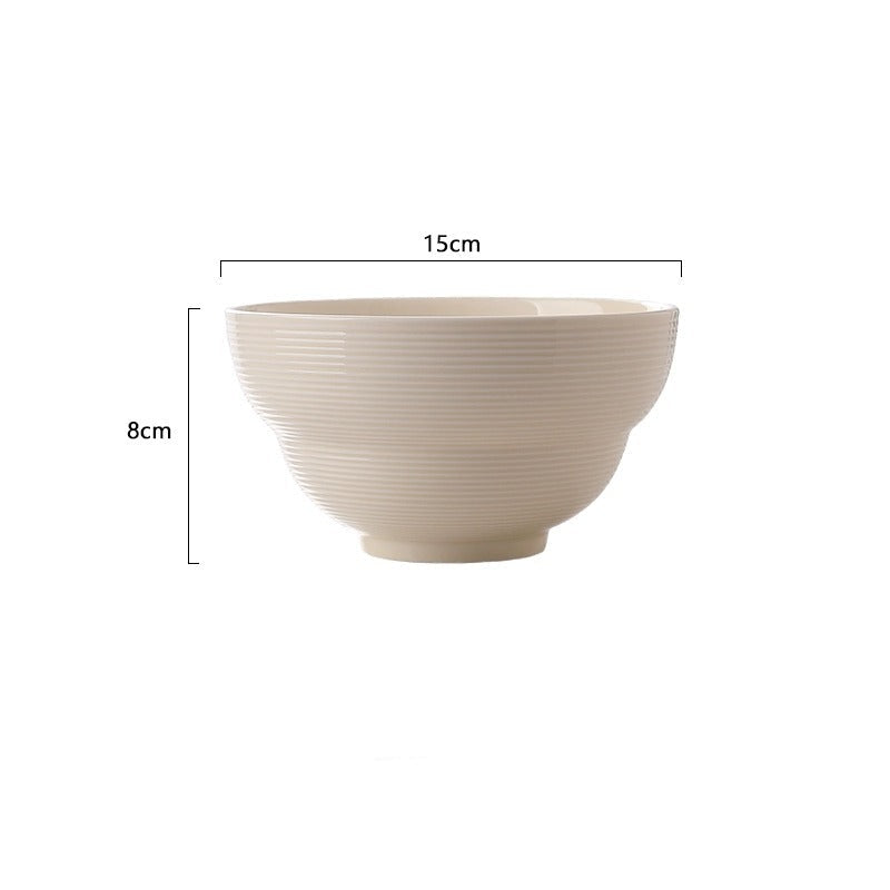 SHOND Milky White Brushed Ceramic Tableware Set – Minimalist Nordic Plates, Bowls & Spoons