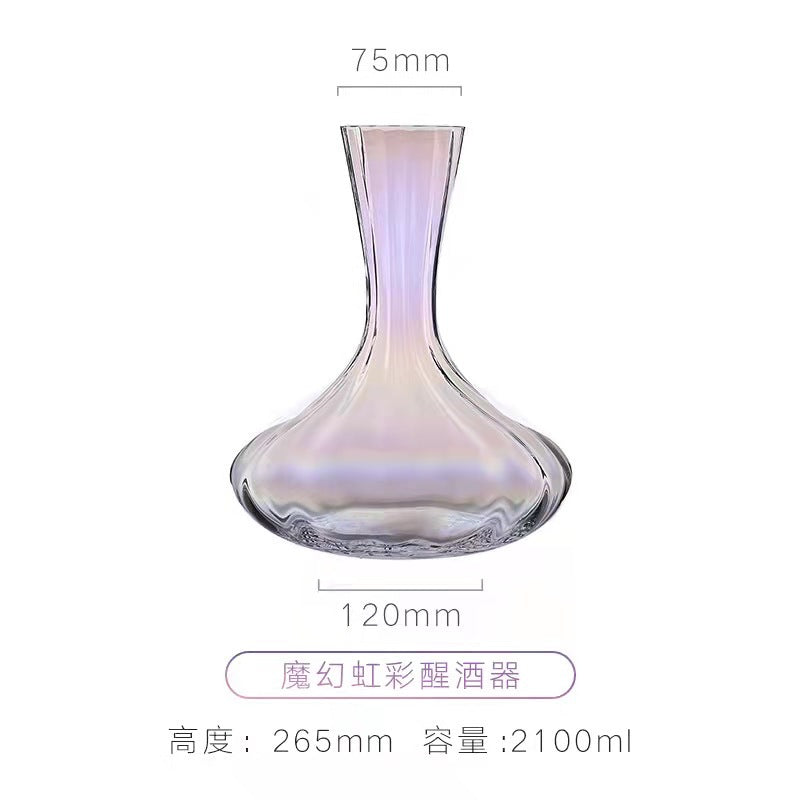 Rainbow Dazzling Dream Shell Pearl Glass Jug Wine Decanter Set