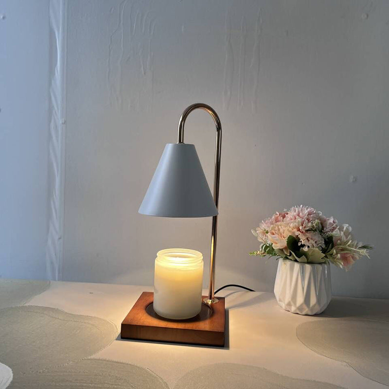 ShonD™ Modern Aromatherapy Wax Warmer Lamp – Flameless Wooden Base Candle Melter | Mood Light for Bedroom & Living Room