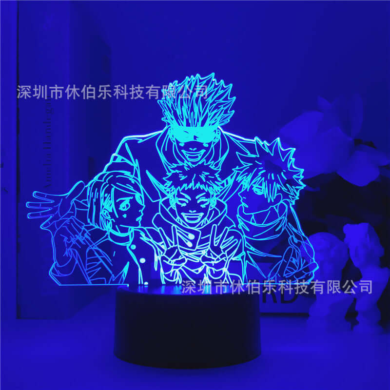 ShonD™ Anime 3D LED Night Light – Gojo & Jujutsu Kaisen Designs | Remote Control + Color Touch Base