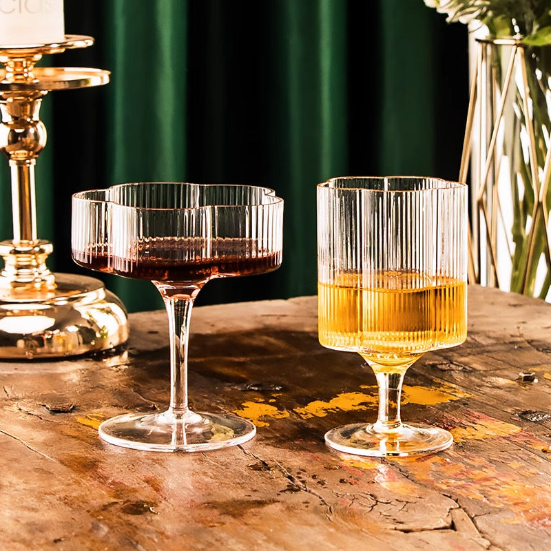 SHOND™ Vertical Flute Luxe Glassware Collection | European Dense-Ridge Glass Cups & Kettles