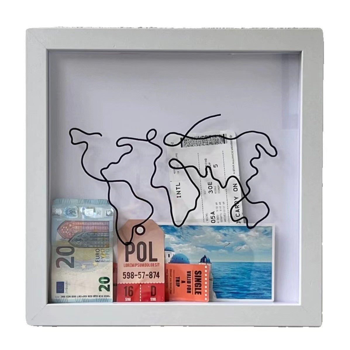 Assorted SHOND travel memory shadow boxes in silver
