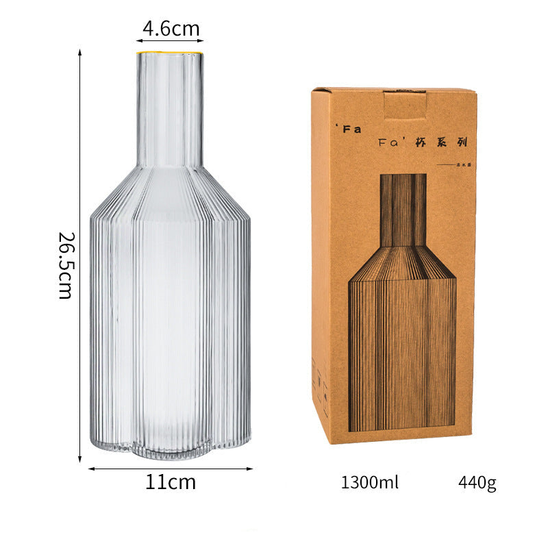 SHOND™ Vertical Flute Luxe Glassware Collection | European Dense-Ridge Glass Cups & Kettles
