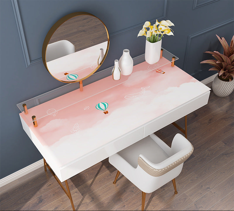 Wide neutral vinyl applied on a modern desk
