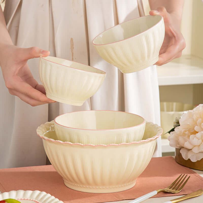 ShonD™ Cream Ceramic Dining Collection – Handcrafted Minimalist Plates, Bowls & Serveware