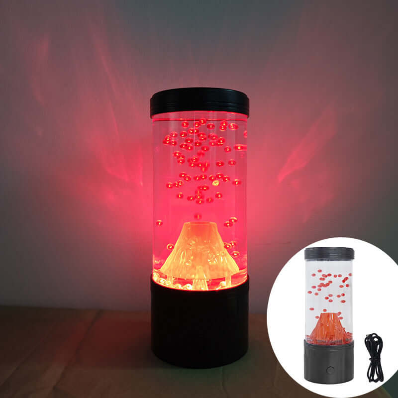 ShonD Red Volcano Mood Lamp – USB ambient light with bubbling lava effect for relaxation and decor