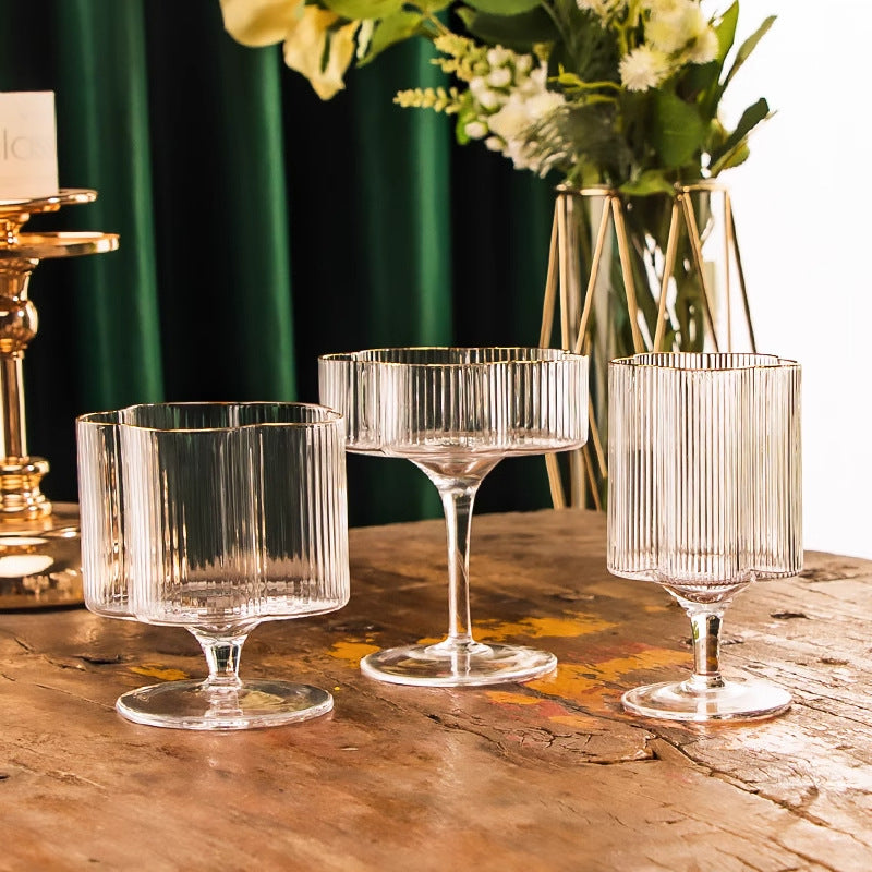 SHOND™ vertical flute glassware set – clear modern minimalist style
