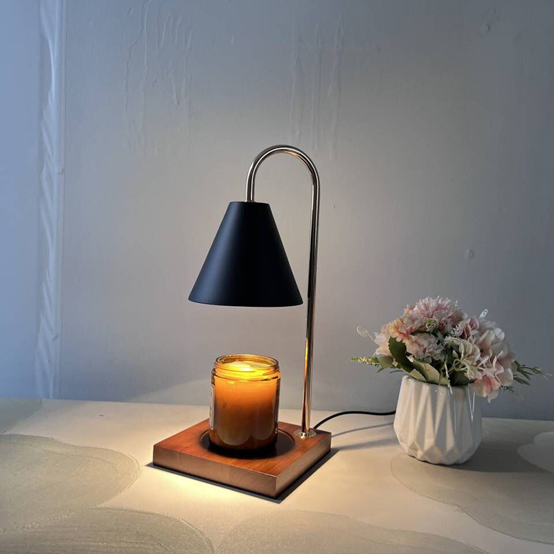 ShonD™ Modern Aromatherapy Wax Warmer Lamp – Flameless Wooden Base Candle Melter | Mood Light for Bedroom & Living Room
