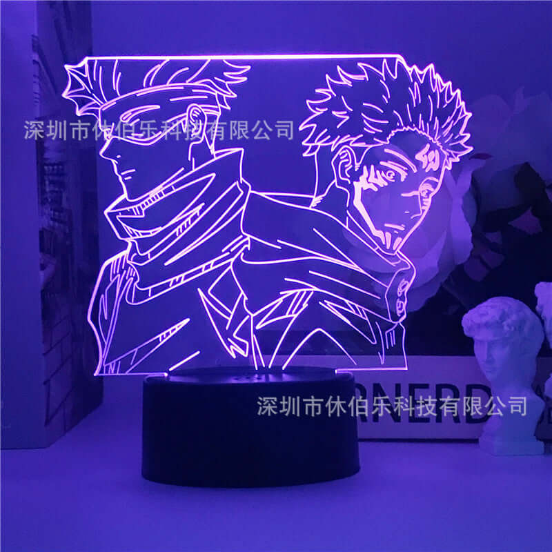 ShonD™ Anime 3D LED Night Light – Gojo & Jujutsu Kaisen Designs | Remote Control + Color Touch Base