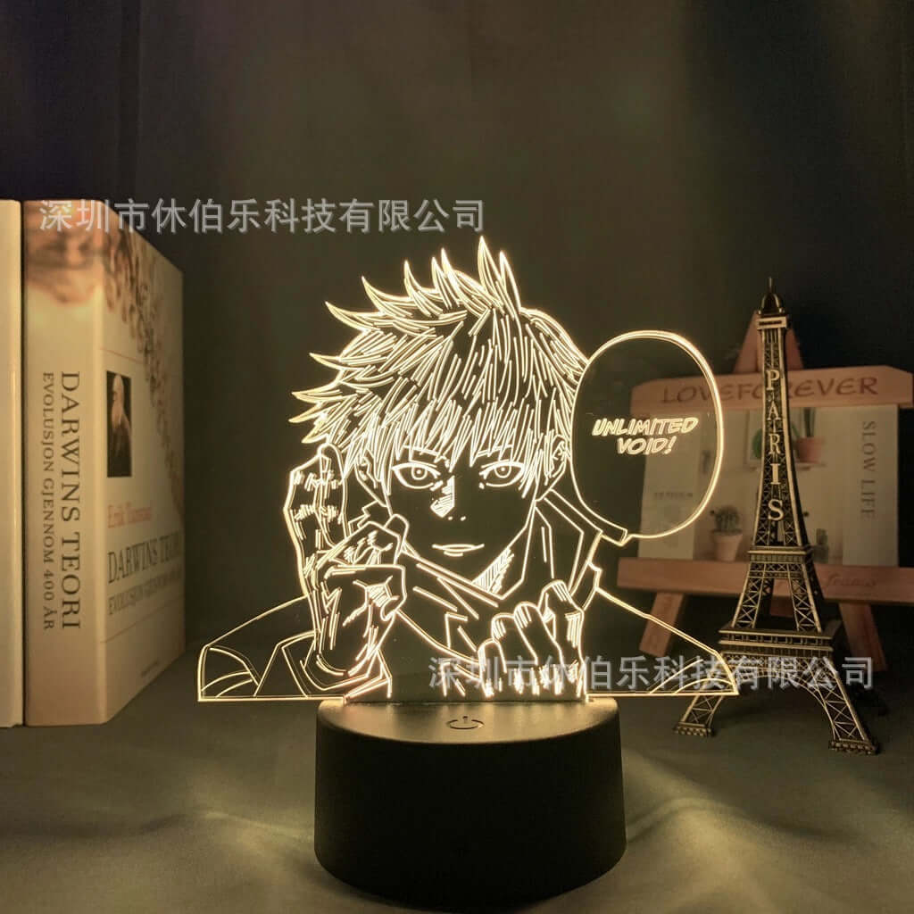 ShonD™ Anime 3D LED Night Light – Gojo & Jujutsu Kaisen Designs | Remote Control + Color Touch Base