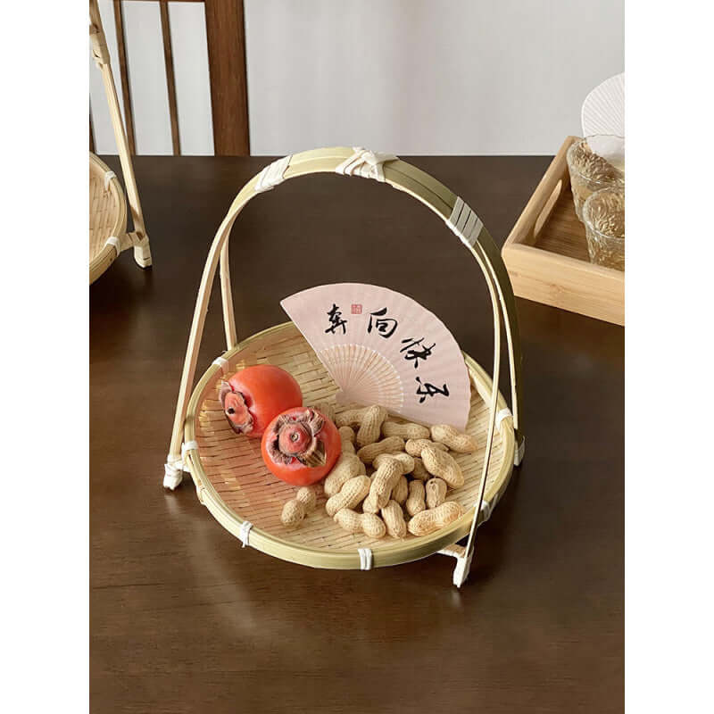 ShonD™ Handmade Bamboo Tiered Tray – Multi-Layer Woven Tabletop Storage & Display Basket