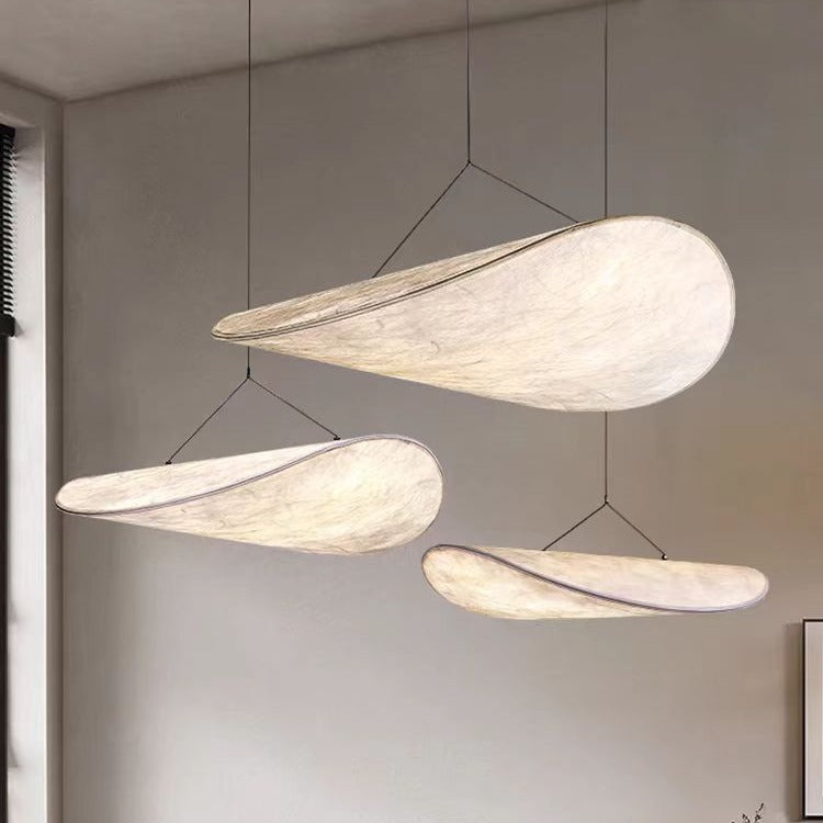 SHOND™ Silk Cloud Chandelier floating in modern minimalist room
