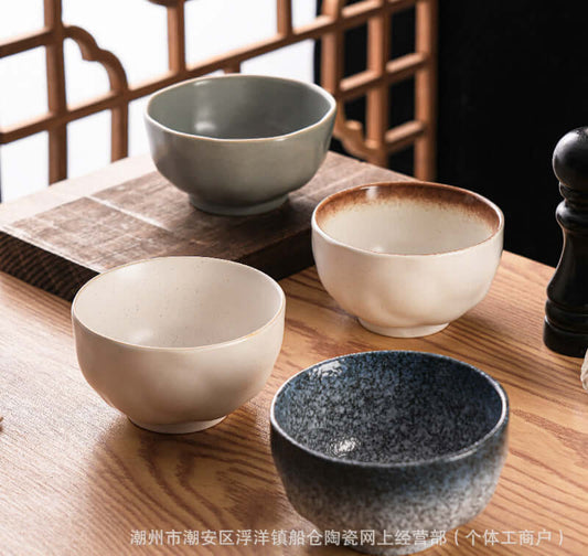 Handcrafted 4.5 inch blue ruffled Japanese ceramic rice bowl – ShonD™ minimal tableware