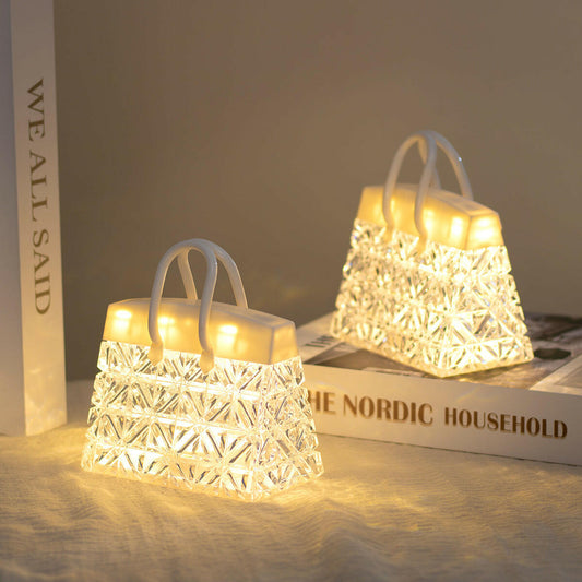 Crystal bag, night light, creative bedroom, bedside lamp, atmosphere light, birthday gift for girlfriends, desktop decoration ornaments
