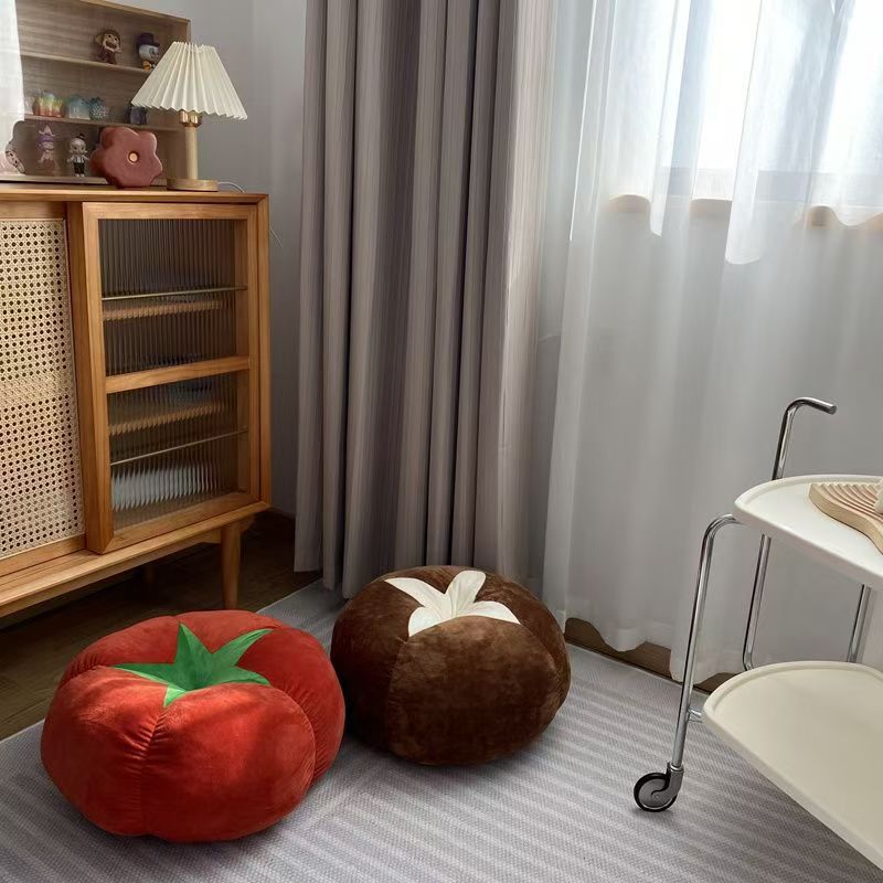ShonD™ Whimsical Mushroom & Tomato Plush Cushions – Cozy 45×45cm Decorative Pillows for Sofa, Bed & Kids’ Rooms