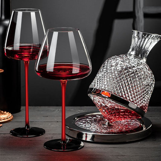 ShonD Light Luxury Burgundy Red Wine Glasses Set