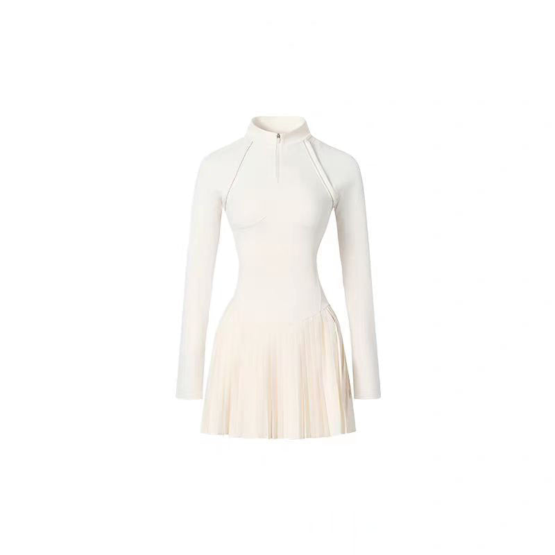 White dress with long sleeves on a white background