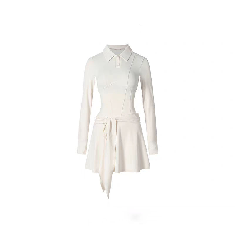 White dress with long sleeves on a white background